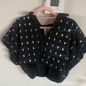 Queen of sparkles black rhinestone bubble top